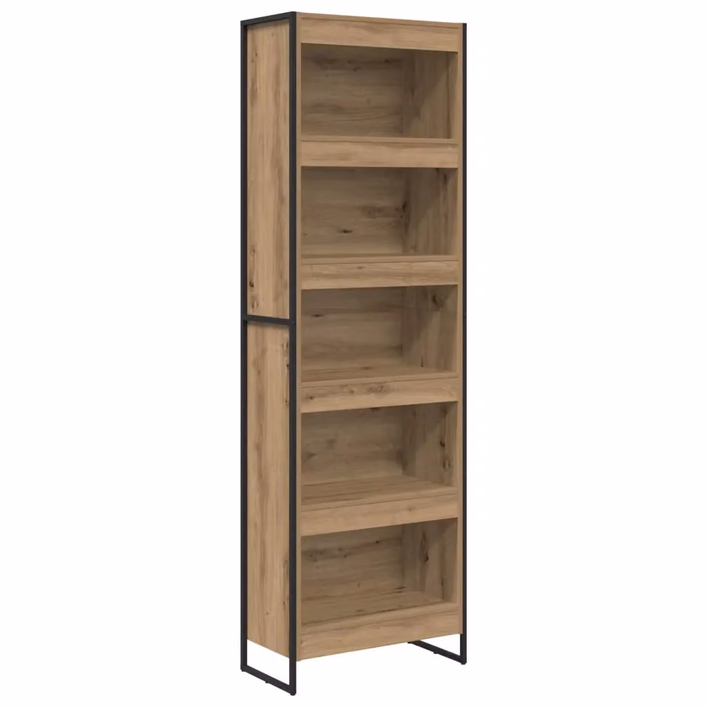 Armadio per Libri Industrial vidaXL in MDF e Metallo, Marrone, L: 60 cm, P: 30 cm, H: 189,5 cm – 2