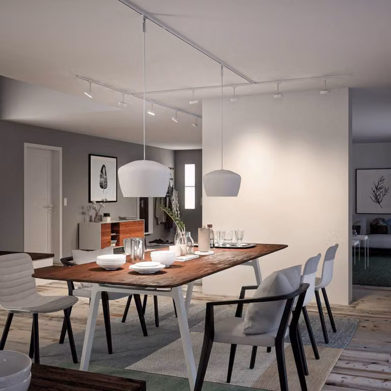 Paulmann URail Circle faretto dim 3.000K bianco Circle, dimmerabile, Bianco / Opale, Soggiorno / Sala da pranzo, Metallo, Moderno