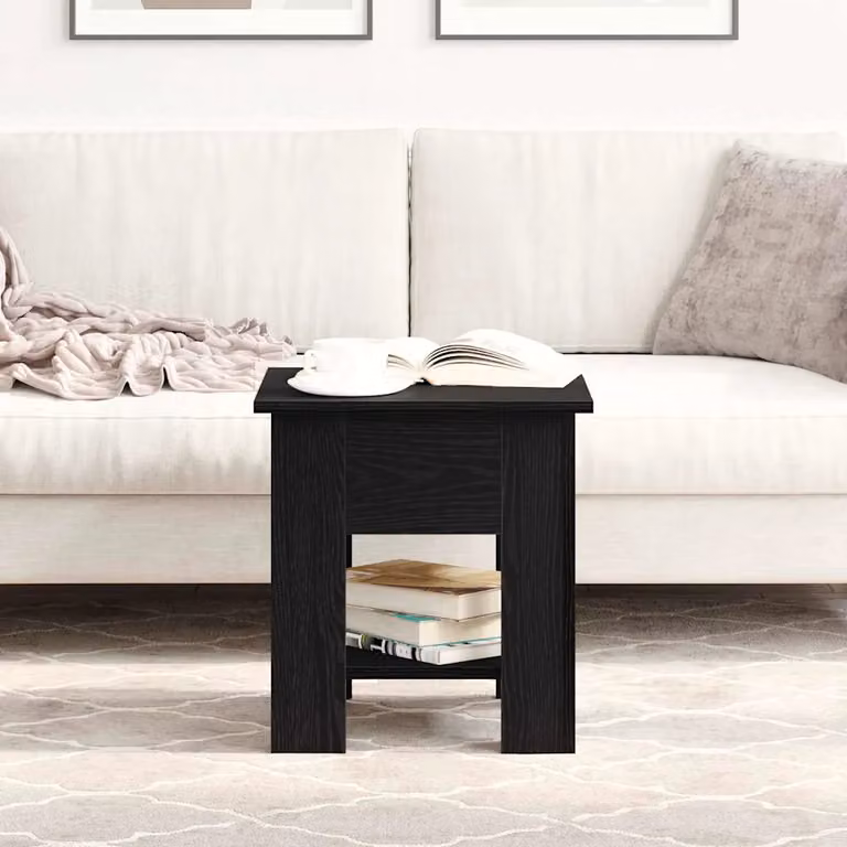 vidaXL Tavolino da salotto quadrato in legno nero L/P/H: 40 x 40 x 42 cm