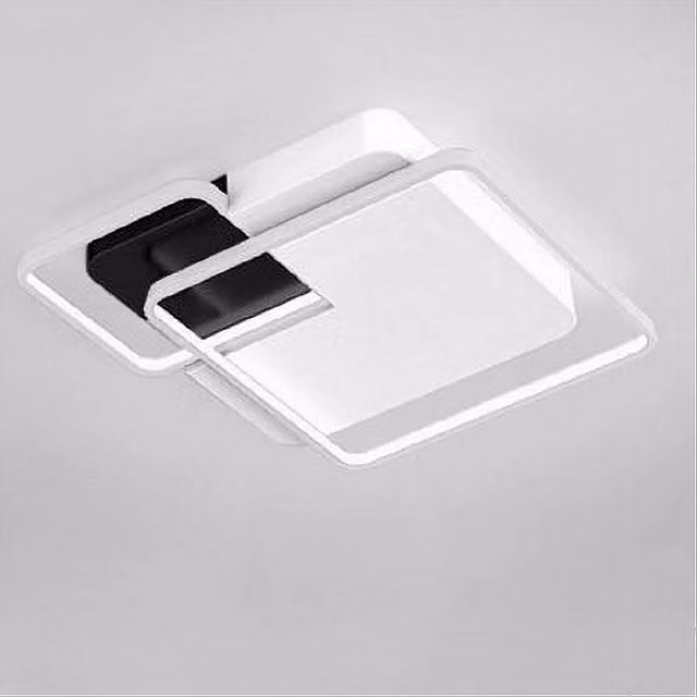 Plafoniera LED Trade Shop Moderna a 3 Quadrati, Luce Bianca Fredda, Bianco e Nero