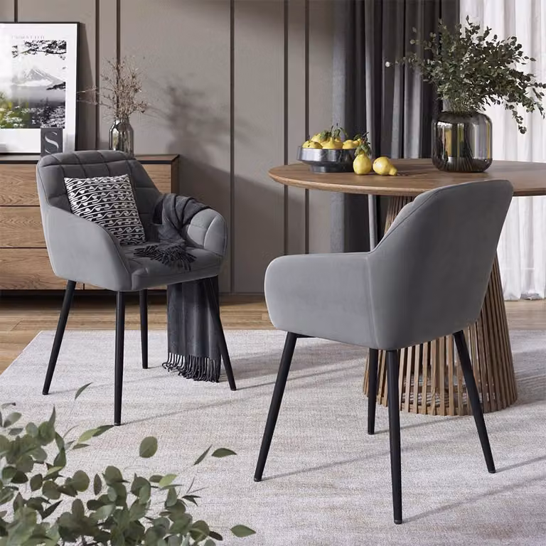 sedie Vicco Relio Grigio 53.5 x 55.5 cm Set di 2, Model 59374