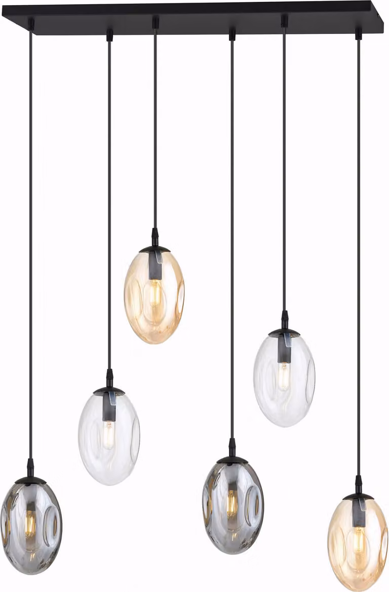 Lampadario Emibig 6xE14 10W ASTRAL con 6 paralumi multicolori 1268/6M1