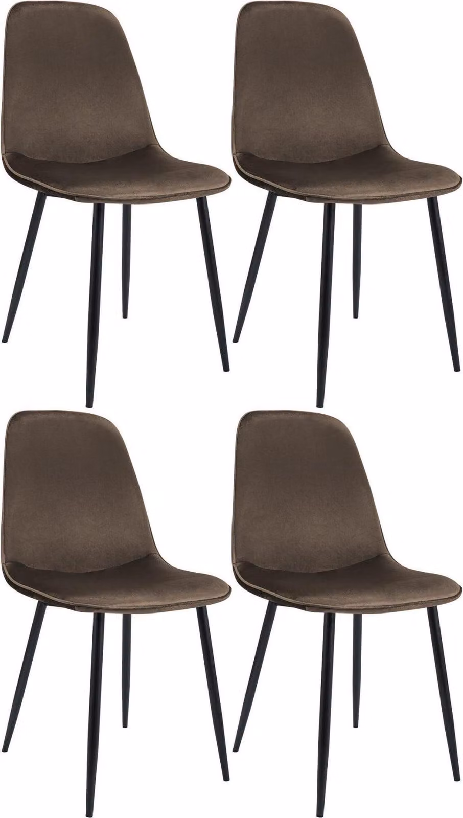 Set di 4 sedie da pranzo in velluto - sedie da cucina - eleganti e confortevoli - robusta struttura in metallo