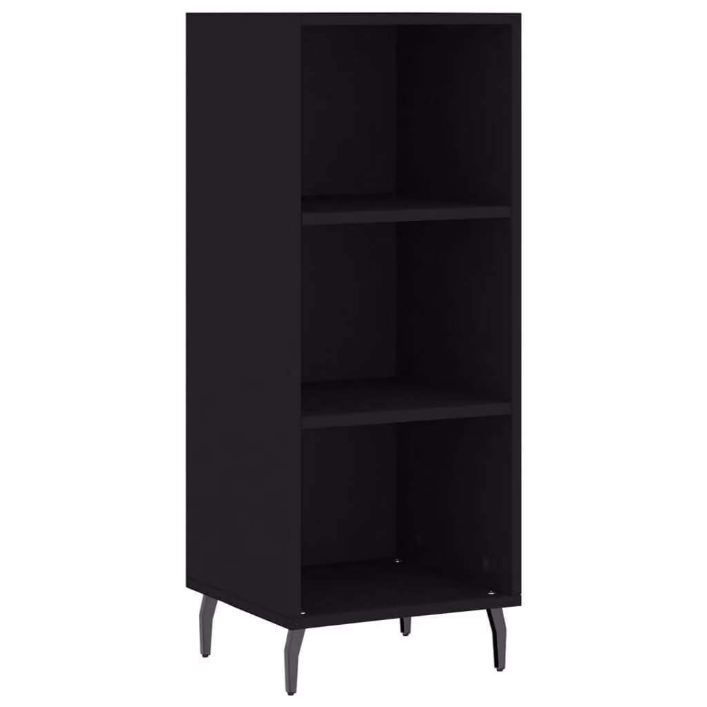 Credenza Nera 34,5x32,5x90 cm in Legno Multistrato