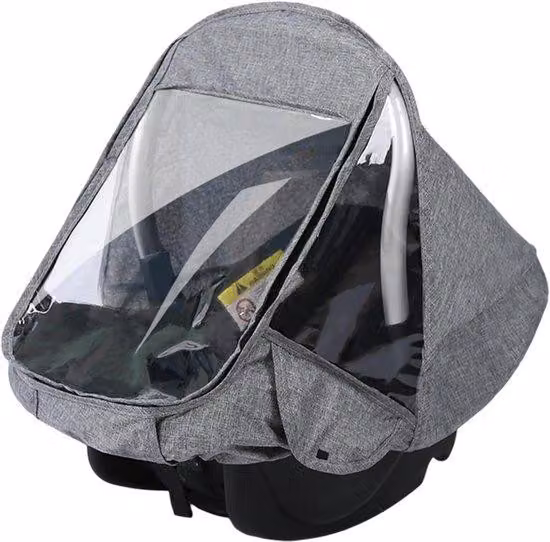 Copertura per il tetto dell'auto in caso di pioggia - Fori di ventilazione - Impermeabile e antivento - Facile da montare - Pieghevole e compatta - Grigio