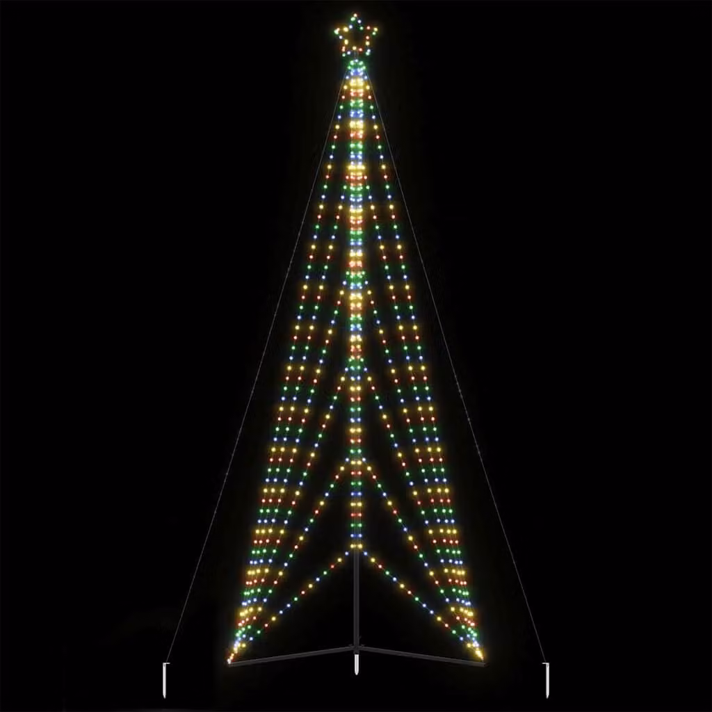Albero di Natale a LED vidaXL Multicolore con Stella, Altezza: 478 cm