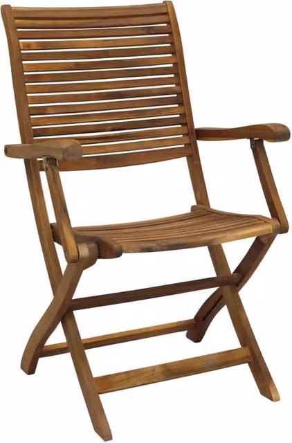 Sedia da giardino pieghevole COSMA in legno di acacia marrone con braccioli L: 55 cm, P: 64 cm, H: 94 cm – 1