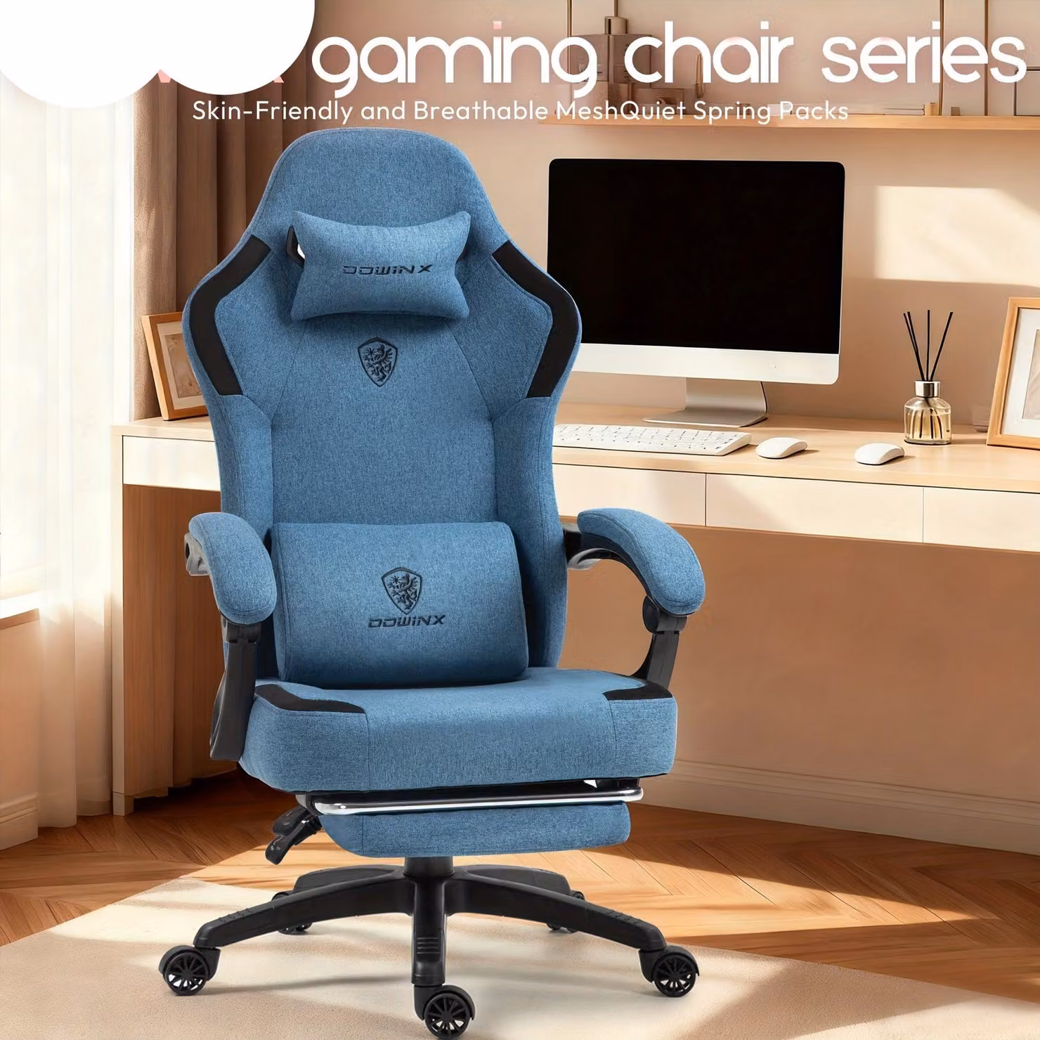 Sedia da ufficio ergonomica - Sedia da lavoro confortevole - Sedia per ufficio - Sedia da scrivania con poggiapiedi