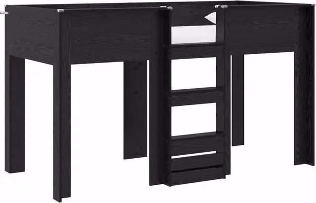 Letto a Castello per Bambini | Letto Infantile | Lettino Rovere Nero 75 x 190 cm