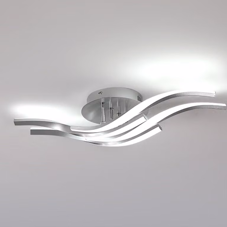 Lampada a soffitto a LED, 32W, 3600 lumen, design golf, luce bianca fredda (6500K), 60 cm, colore argento