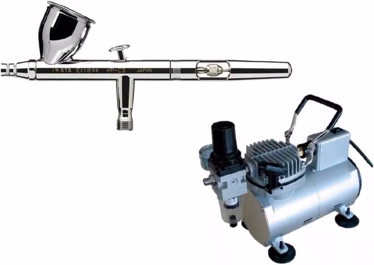 Kit per aerografo con compressore silenzioso e ugello fine, ideale per modellismo
