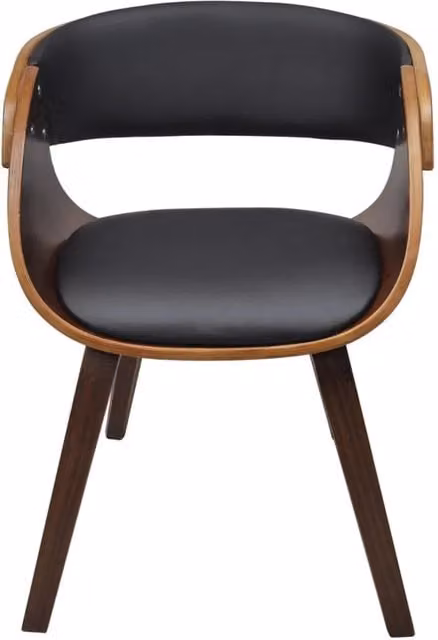 Sedia da Pranzo Moderna vidaXL in Legno e Similpelle Nera L/P/H: 52 x 49 x 70 cm, Altezza Seduta: 53 cm, Altezza Totale: 110 cm