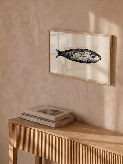 Quadro Alacha Kenay Home con poster grafico astratto in bianco e nero, L: 30 cm, H: 15 cm, P: 15 cm
