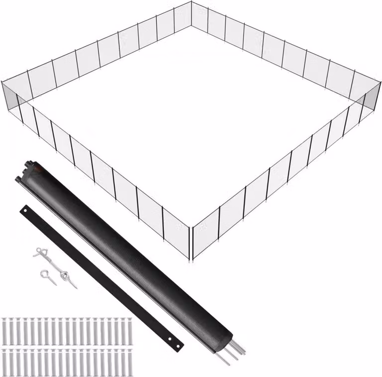 Recinzione per piscina - Recinzione di sicurezza per bambini rimovibile - Facile da montare - 1,21 x 32,91 m - Recinzione per piscina con rete in PVC Teslin da 340 g - Protezione per bambini e animali domestici.