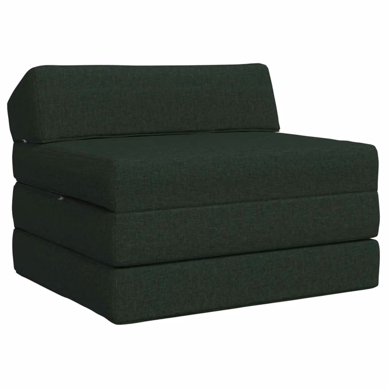 vidaXL Divano Letto Pieghevole Moderno in Tessuto Verde, L 200 x P 70 x H 10 cm