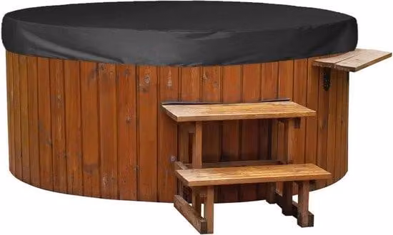 Copertura universale per vasca idromassaggio - Resistente alle intemperie - Protezione rimovibile - Vasche da bagno e vasche con acqua calda - Per tutte le stagioni - Facile da pulire - Nero - 210 x 30 cm