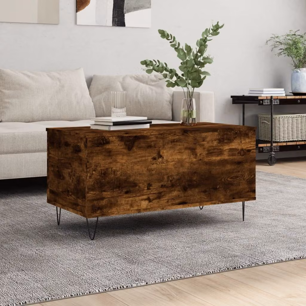 Maison Exclusive - Tavolino in rovere affumicato 90x44,5x45 cm Materiale ligneo