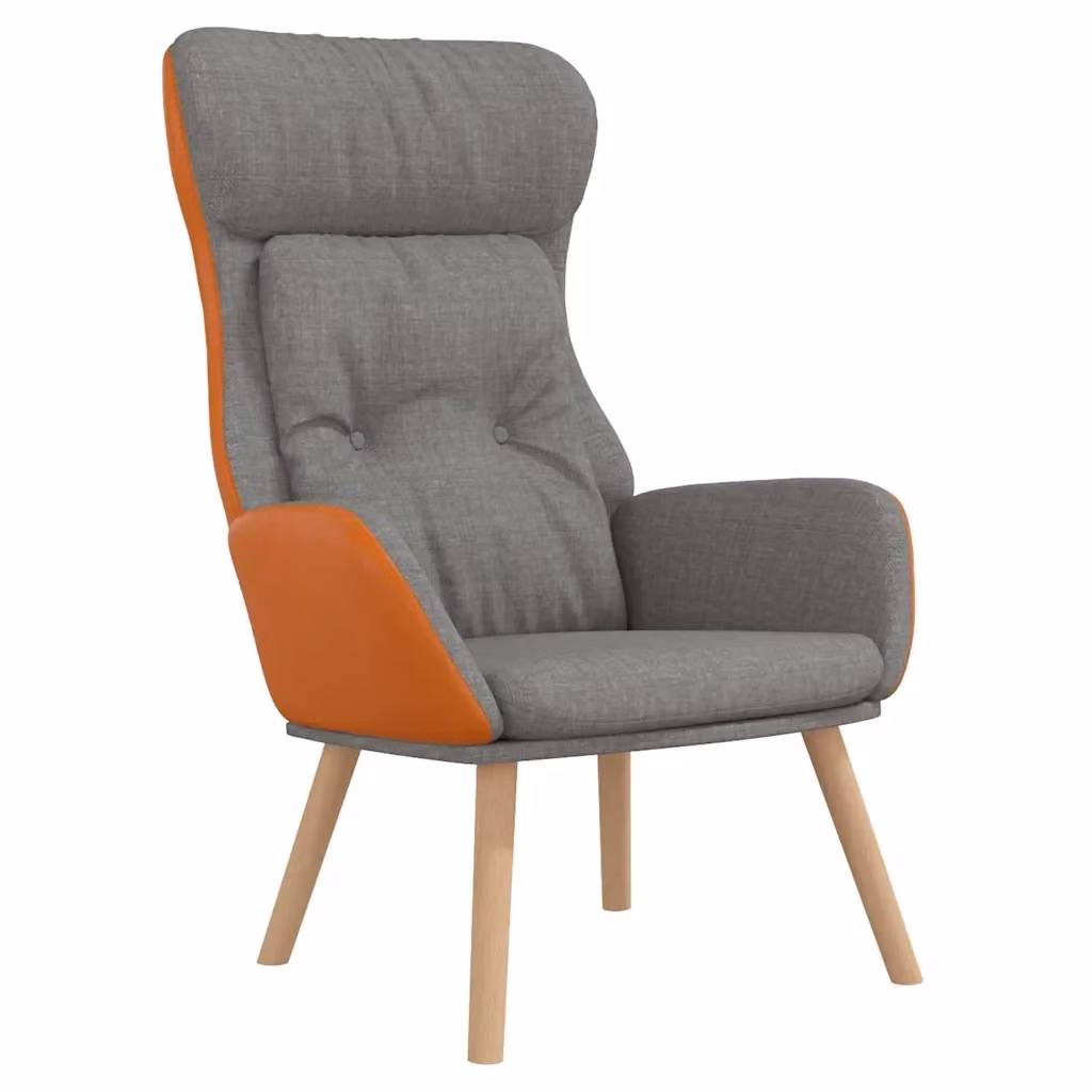Poltrona Relax Moderna Grigia con Braccioli e Struttura in Metallo e Tessuto – 2