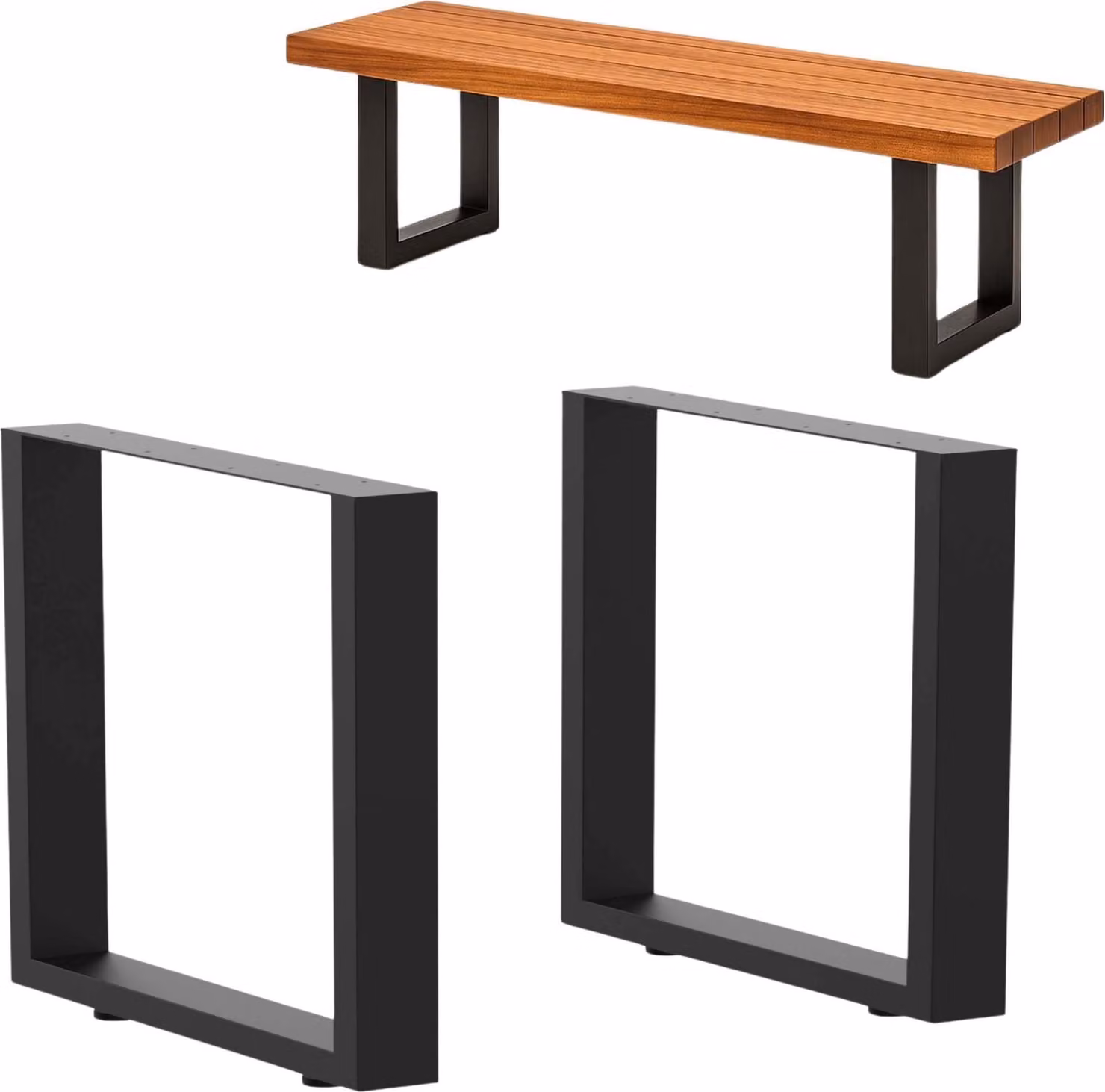 DanDiBo 2x telaio per panca in metallo nero 43 x 40 cm piedi per panca gambe per panca 96663 corridori per panca gambe per tavolo da caffè telaio per tavolo