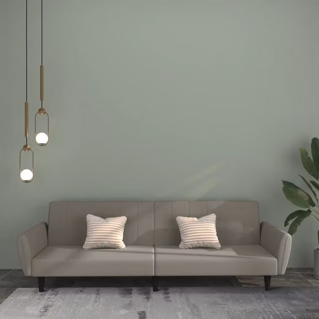 Divano Letto a 2 Posti-Sofa Letto 2 Posti-Daybed Grigio Chiaro in Velluto 143702