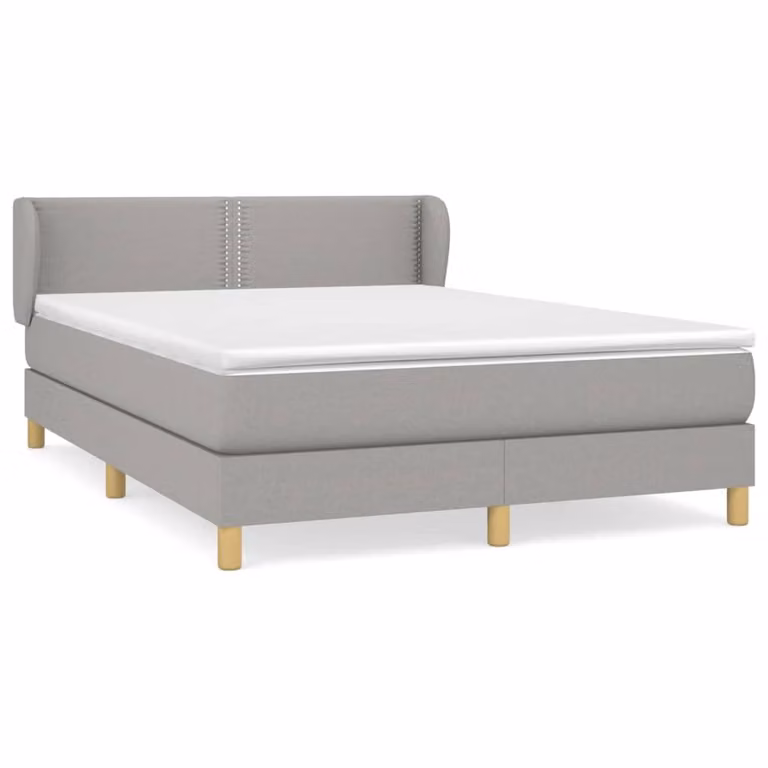 Giroletto a Molle con Materasso Grigio Chiaro 140x200cm Tessuto
