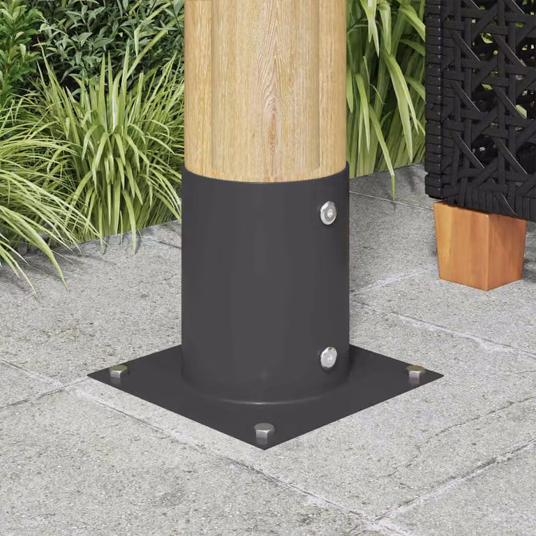 Set di 4 ancore rotonde per terreno vidaXL colore antracite L/P/H: 18 x 18 x 15 cm
