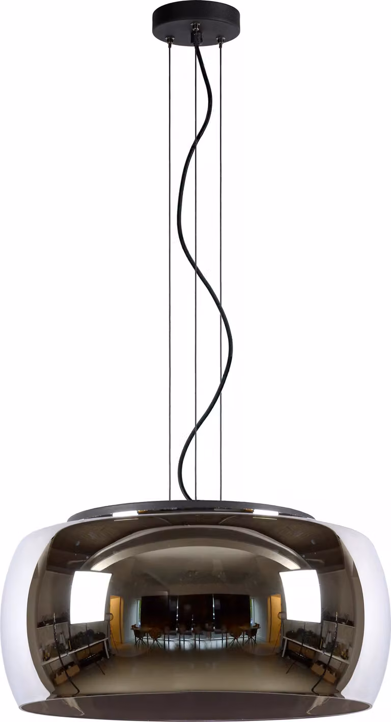 OLIVIA 3xE27 40W Lucide moderna lampada a sospensione in vetro grigio