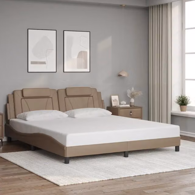 Giroletto Viana vidaXL in similpelle color cappuccino senza materasso L/P/H: 180 x 200 x 185 cm
