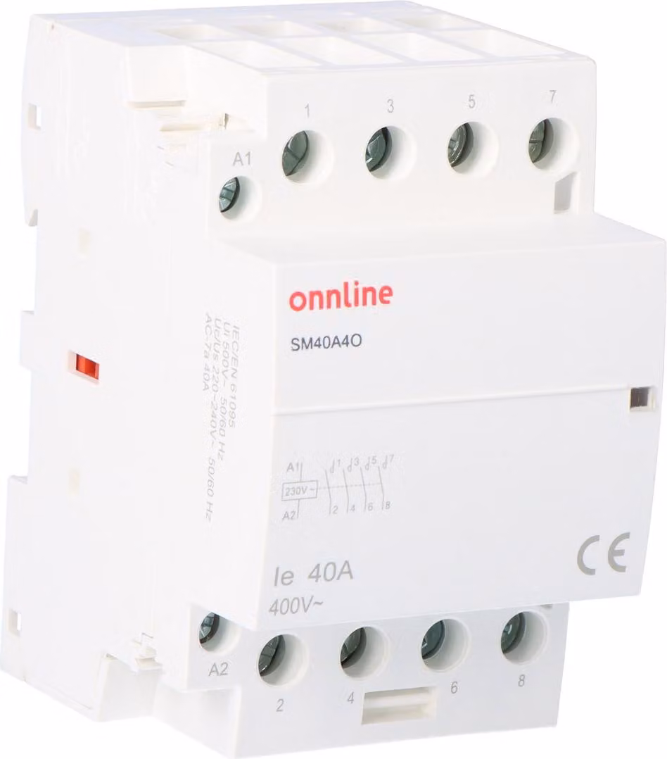 Contattore modulare, 4 contatti NA, I=40A, tensione bobina U=230V CA, 3 moduli ONNLINE SM40A4O