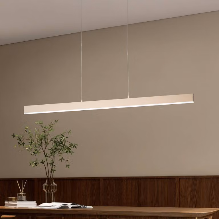 FISCHER & HONSEL Lampada a sospensione Silvano, dimmerabile, Crema / Ambra, Soggiorno / Sala da pranzo, Metallo, Moderno, Lampada a sospensione