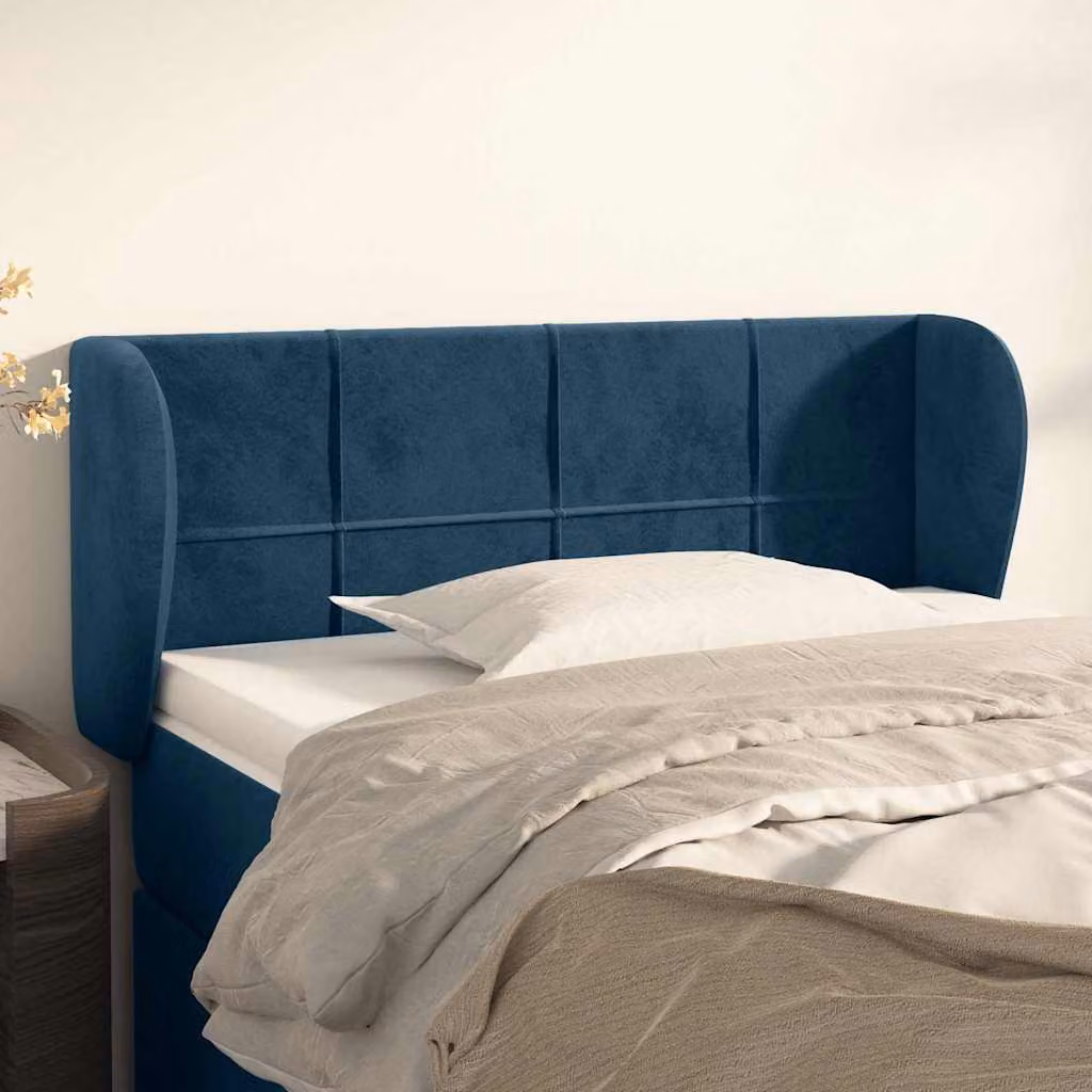 Testiera ad orecchio vidaXL in velluto blu scuro L: 93 cm, P: 23 cm, H: 78-88 cm