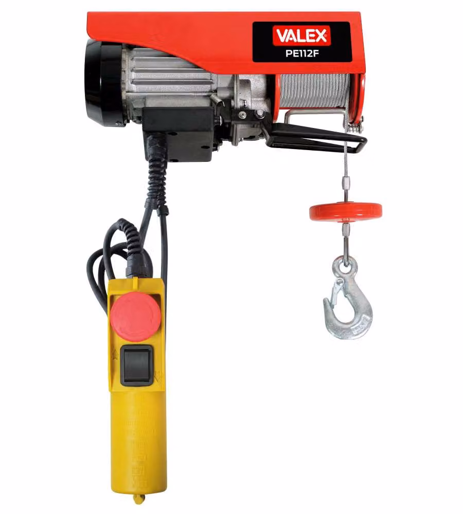 Paranco Elettrico Valex PE112F Rosso 200W con Portata 100kg e Altezza 12m – 1