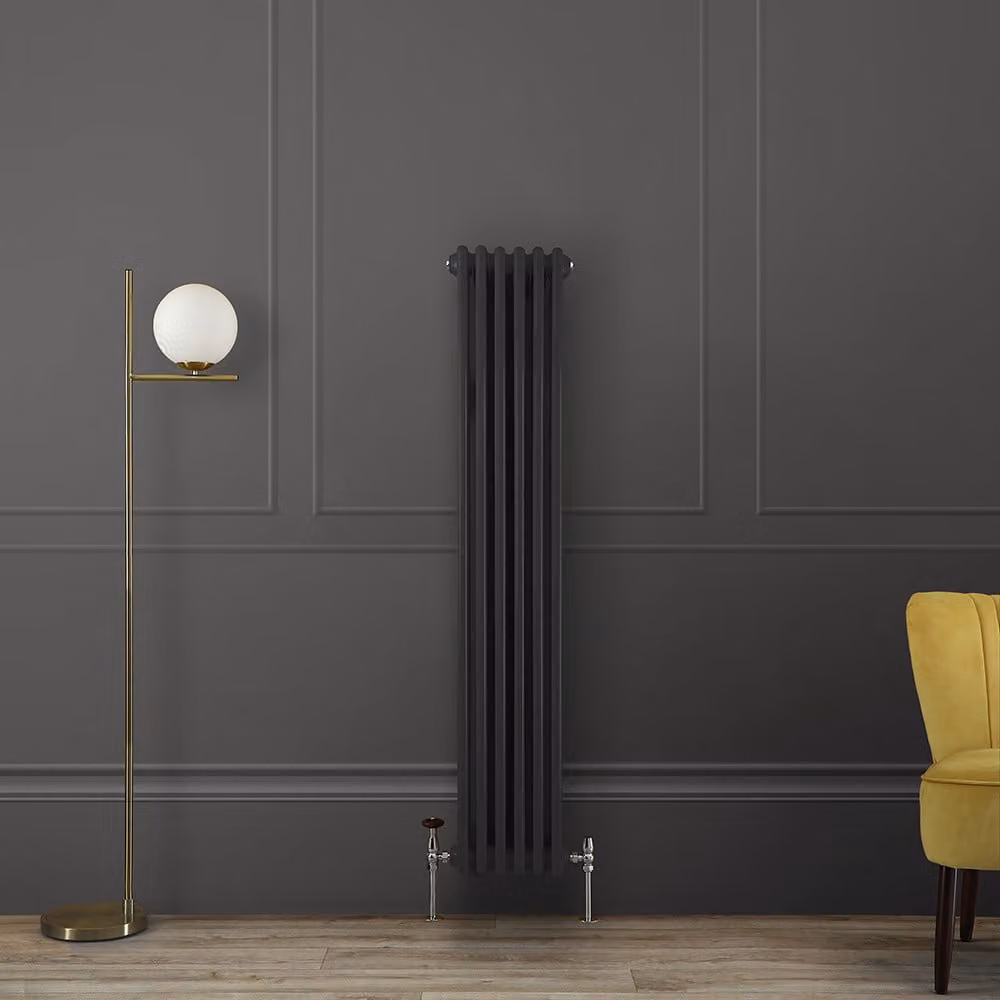 Radiatore Tradizionale Verticale a Doppia Colonna - Grigio (Carbon Grey) - 1500mm x 290mm - Regent by Hudson Reed