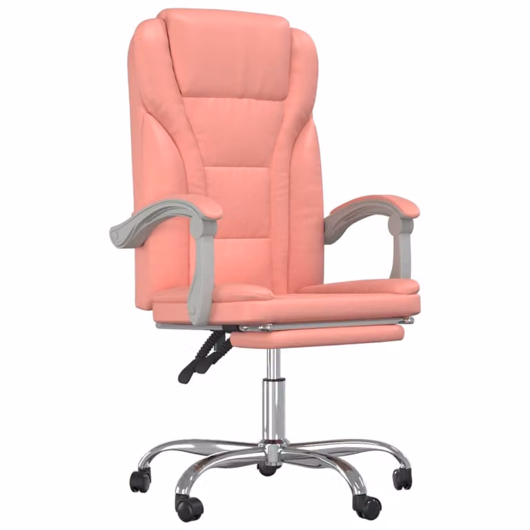 Poltrona da Ufficio Reclinabile Rosa in Pelle finta
