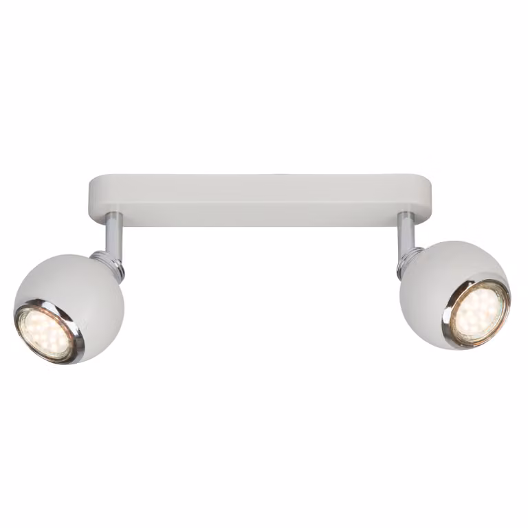 BRILLIANT LED Ina | lampada da soffitto dal design essenziale | a 2 luci | metallo | bianco/cromo | testa orientabile | 2x GU10 max 20 W