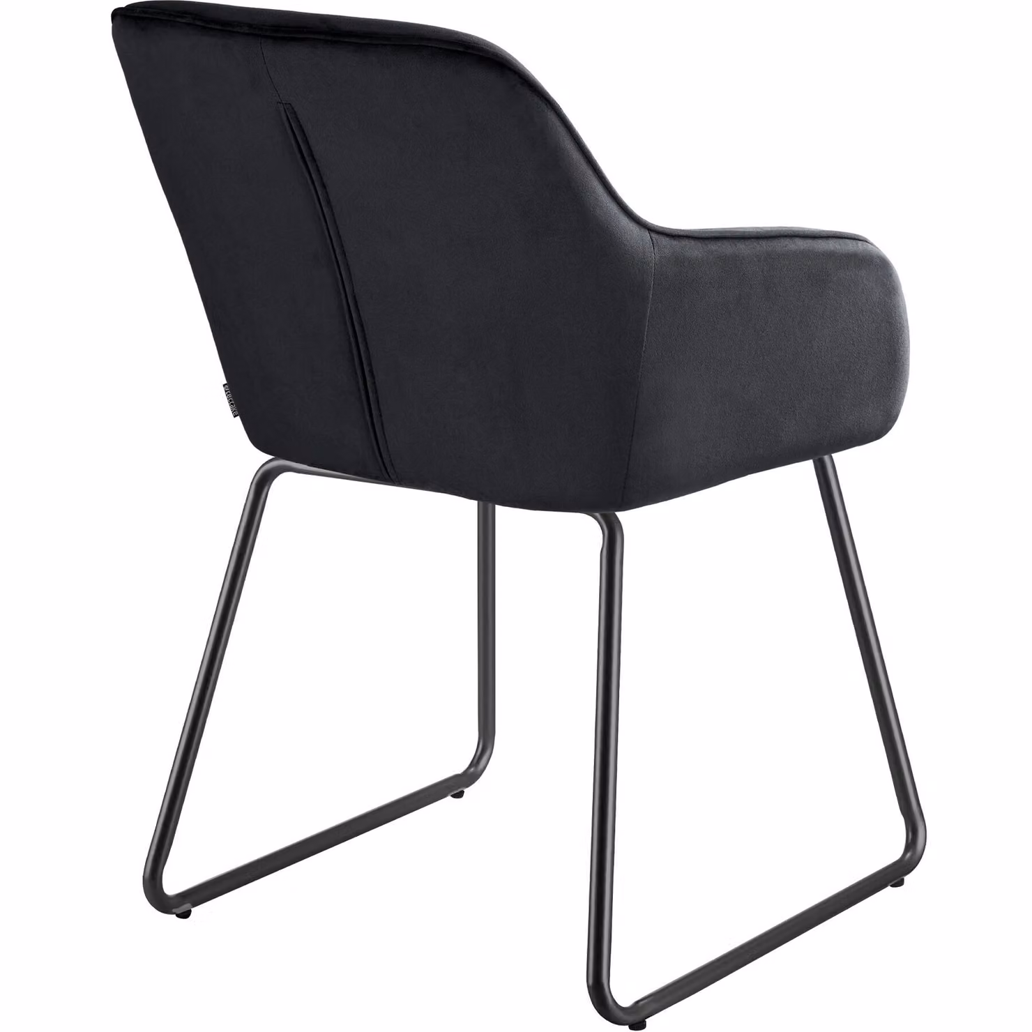 Set di 2 sedie da pranzo Jeane TecTake in velluto nero con struttura a slitta e braccioli – 4