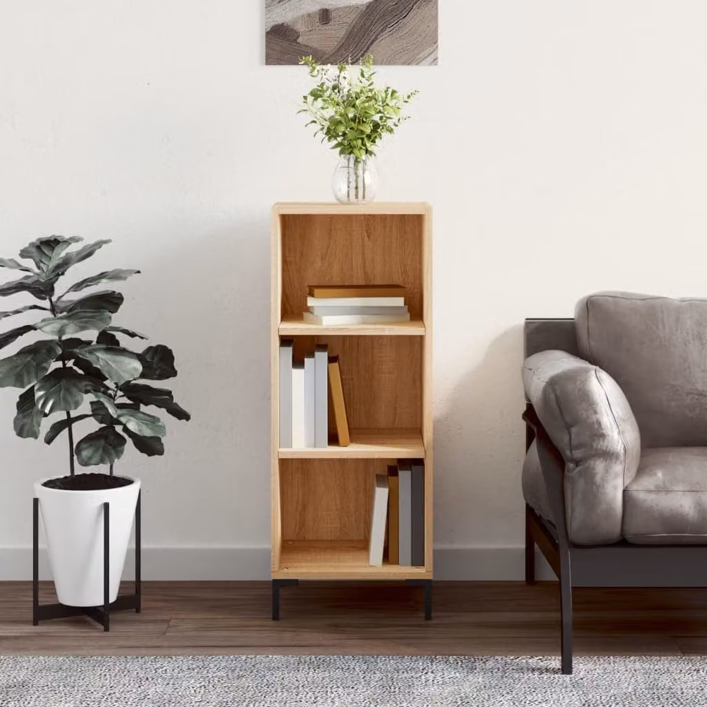 Credenza vidaXL in Rovere Sonoma e Legno Multistrato, L/P/H: 34,5 x 32,5 x 90 cm