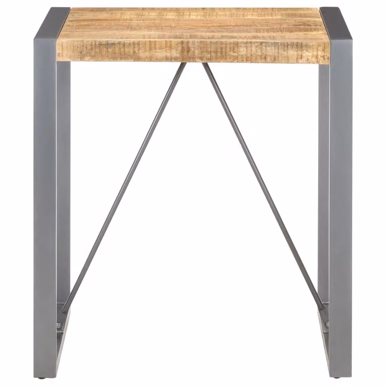 Tavolo da Pranzo 70x70x75 cm in Legno Massello di Mango Grezzo