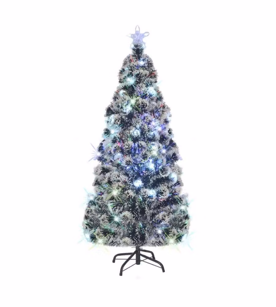 Albero di Natale Artificiale Supporto/LED 180 cm Fibra Ottica