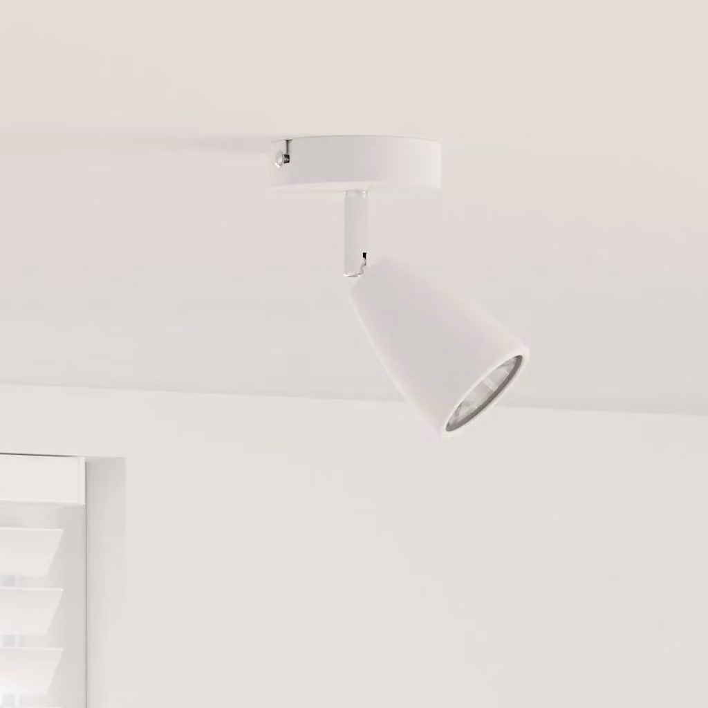 Faretto da soffitto regolabile vidaXL in metallo bianco L 8 cm x P 8 cm x H 14 cm