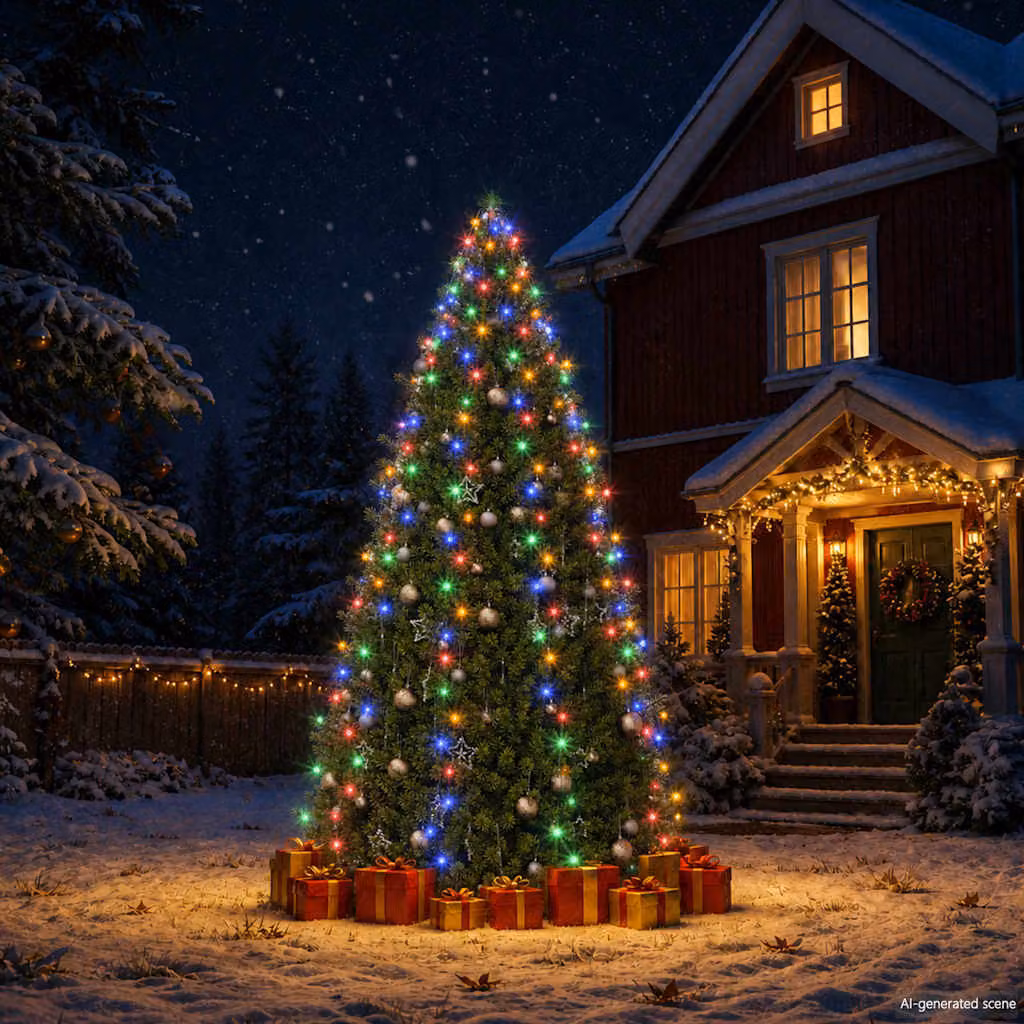 Rete di luci LED multicolore vidaXL per albero di Natale, 300 LED, 300 cm, colore verde