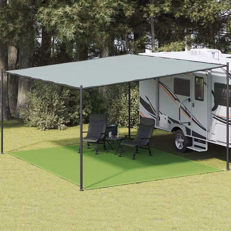vidaXL Tappeto da tenda verde chiaro in HDPE resistente ai raggi UV per giardino e terrazza L: 500 cm, P: 400 cm
