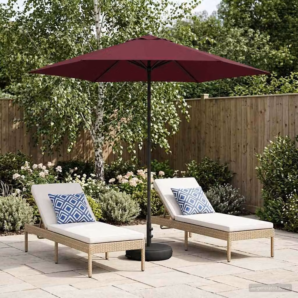 Maison Exclusive - Ombrellone da giardino con base, forma rettangolare, 2,3 x 2,3 m, in poliestere