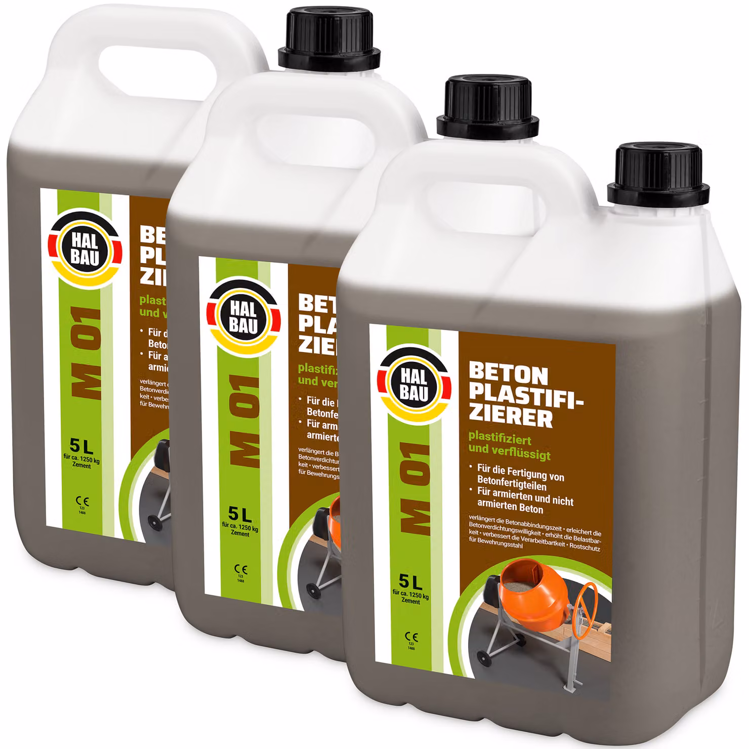Plastificante per calcestruzzo 15 L Additivo per calcestruzzo Protezione anticorrosione per l'acciaio d'armatura HALBAU M01