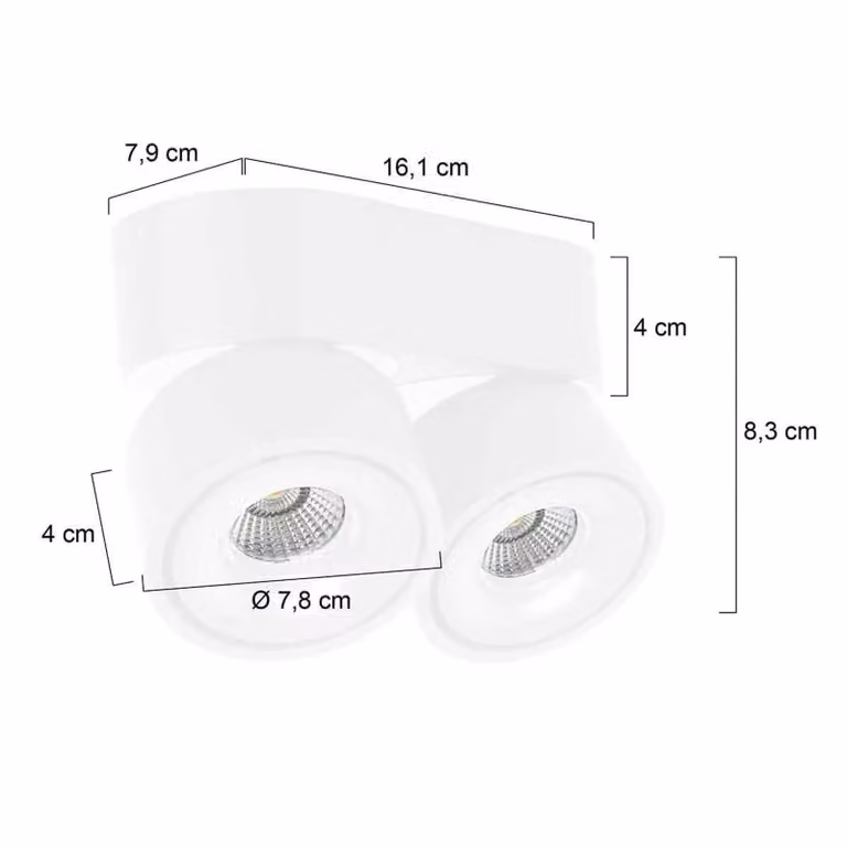 Steinhauer Faretto da soffitto LED Fez, bianco, a 2 luci, metallo, orientabile dimmerabile, Bianco / Opale, Soggiorno / Sala da pranzo, Metallo, Moderno