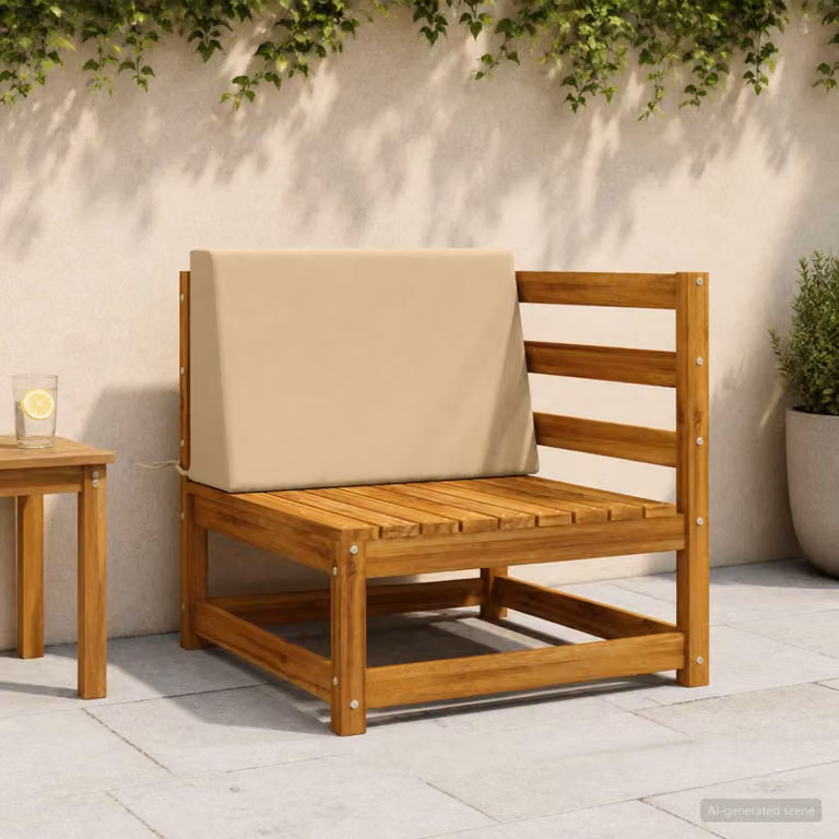 Cuscino schienale vidaXL SOEST in poliestere beige L 60 cm x P 20 cm x H 40 cm