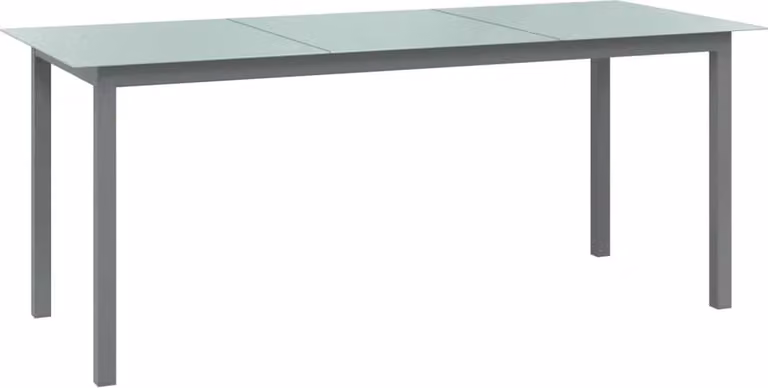 The Living Store Tavolo da giardino grigio chiaro 190x90x74 cm Alluminio e vetro