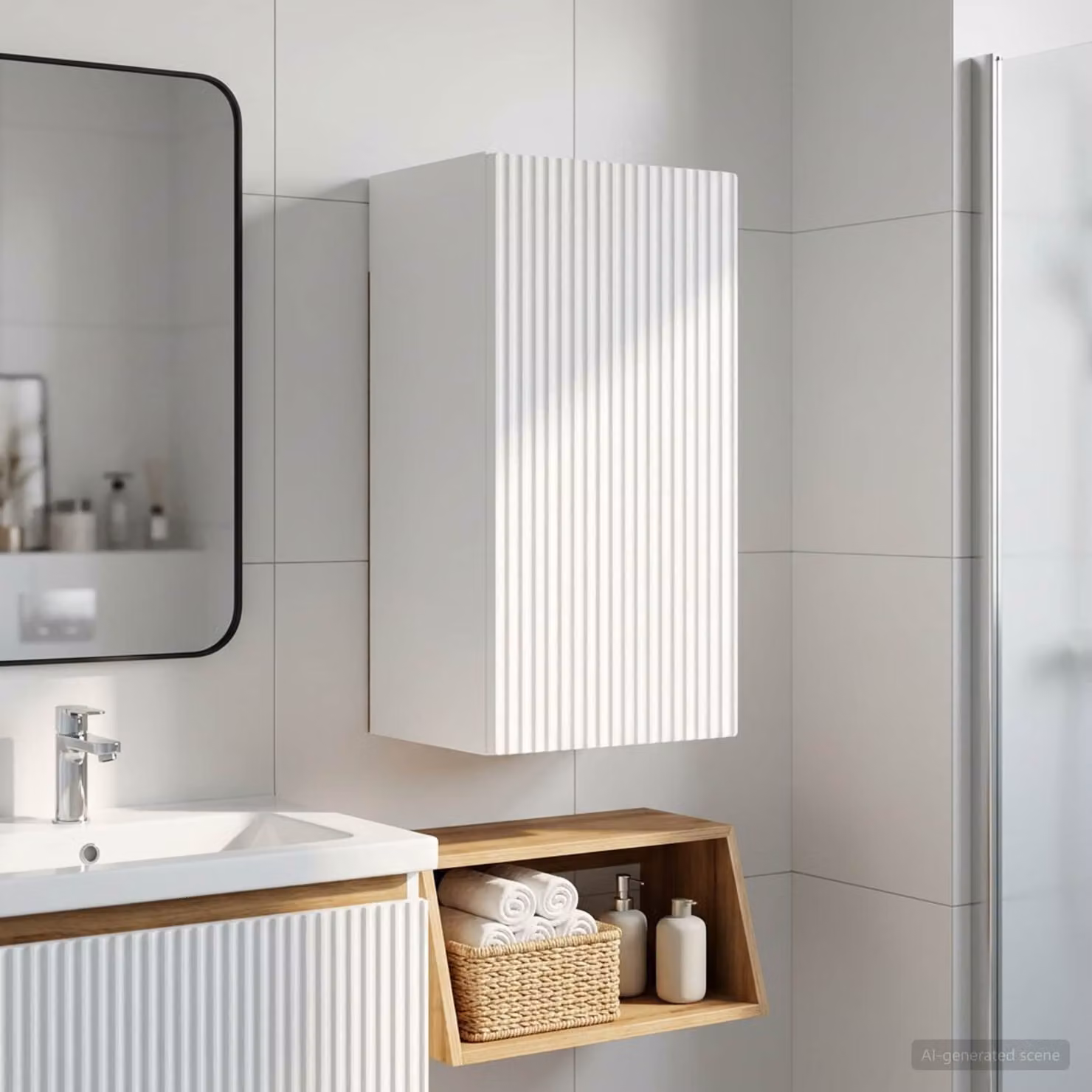 Armadio da bagno a muro vidaXL ARNHEM Bianco con ripiani interni, L 30 cm x P 31 cm x H 59 cm