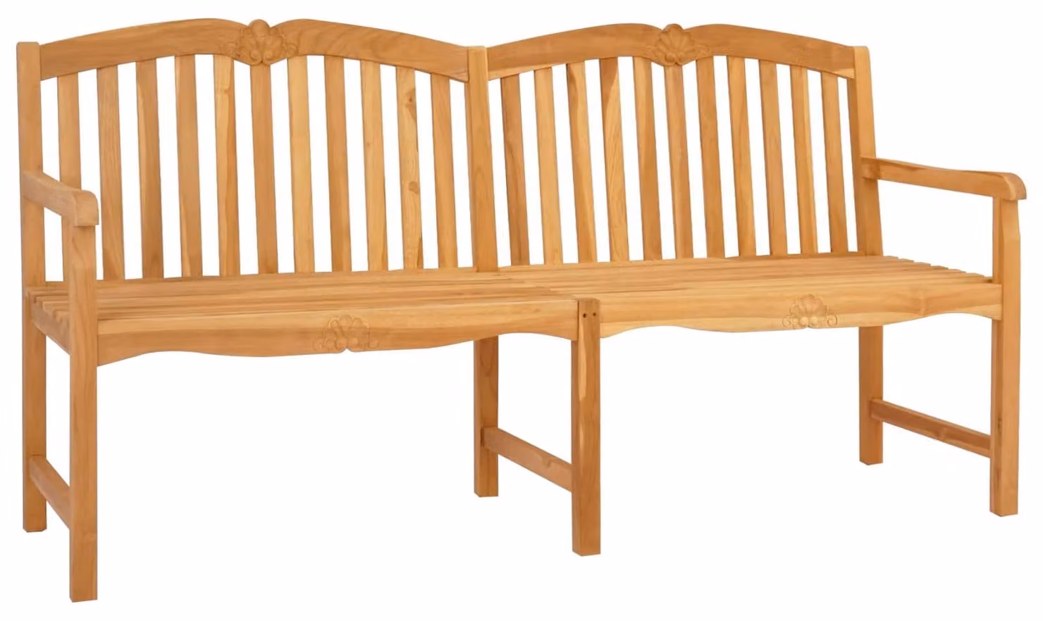 Panchina in legno intagliata a mano Naturale 180,5 x 60 x 96 cm