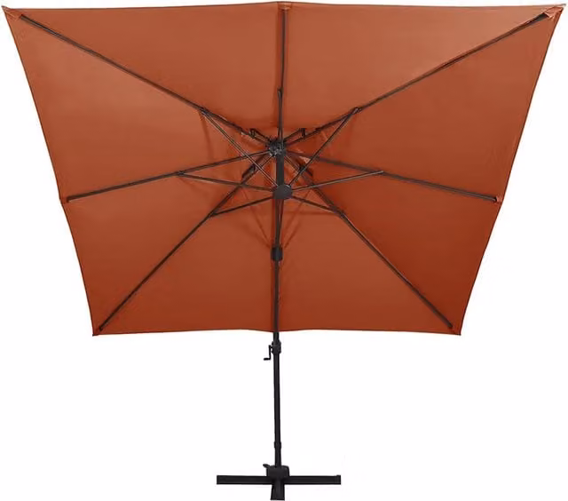 Ombrello | Parasolne a Sbalzo con Doppia Copertura 300x300 cm Terracotta